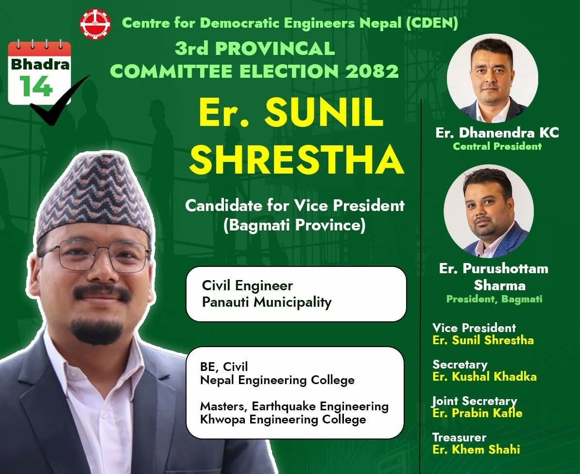 सिडेन बागमतीको उपसभापतिमा काभ्रेका सुनिल श्रेष्ठले धनेन्द्र केसीको प्यानलबाट प्रतिस्पर्धा …