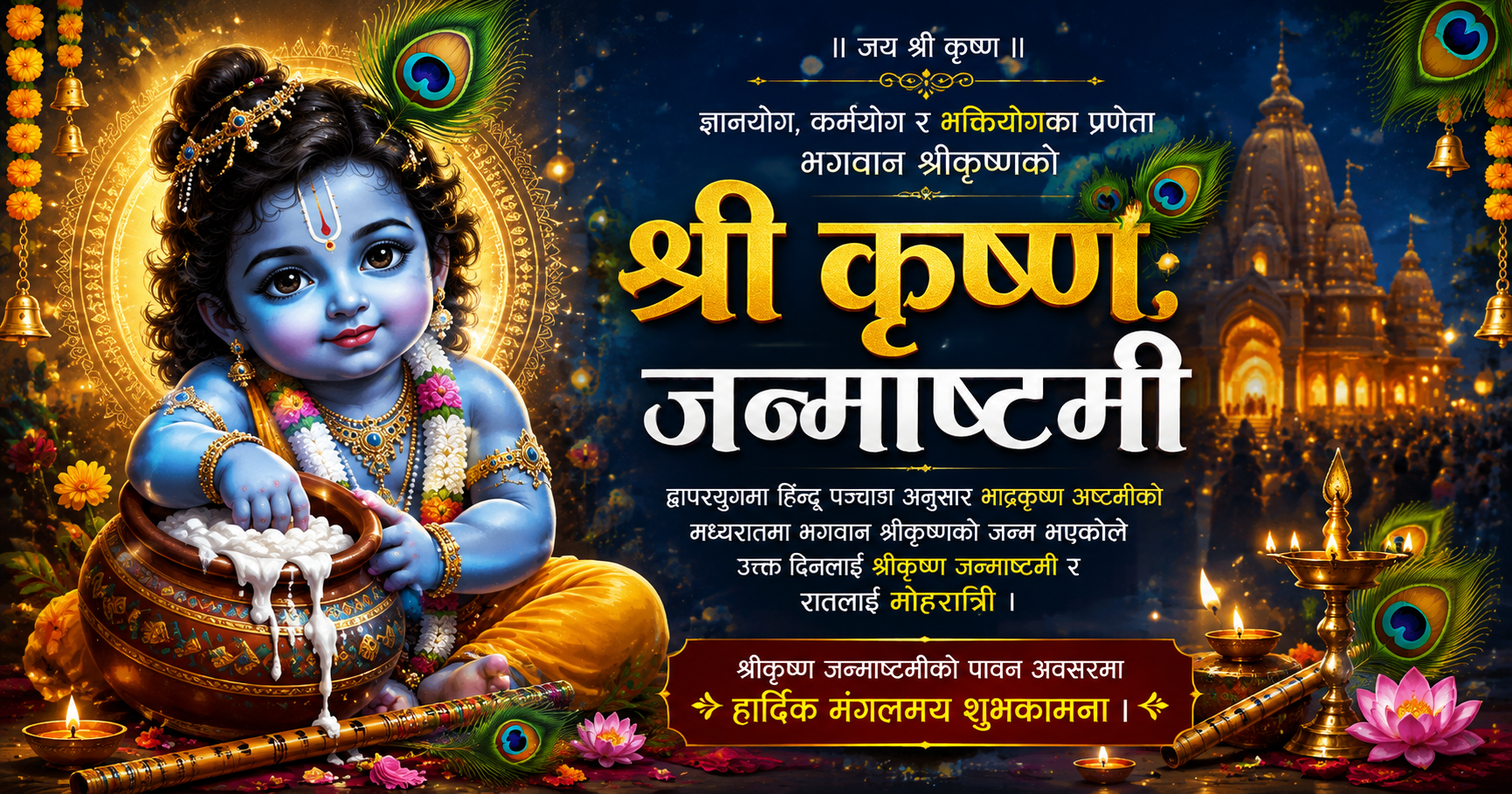 आज श्रीकृष्ण जन्माष्टमी : भगवान श्रीकृष्णको पूजा–आराधनासँगै देशभर मनाइँदै